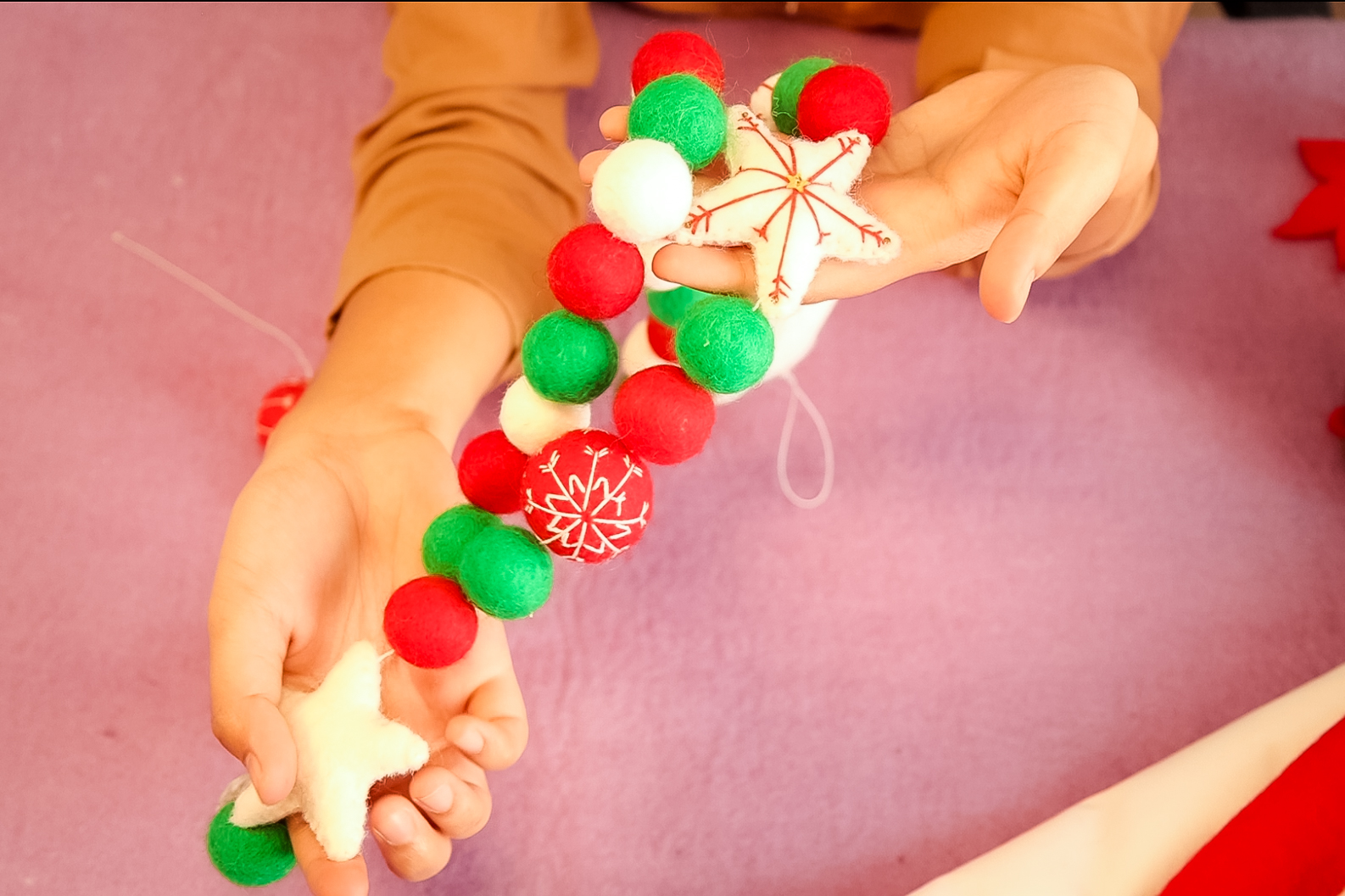 felt ball garlands